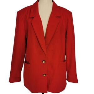 TanJay Petites Vintage 100% Wool 2-Button Red Blazer - Sz 12P